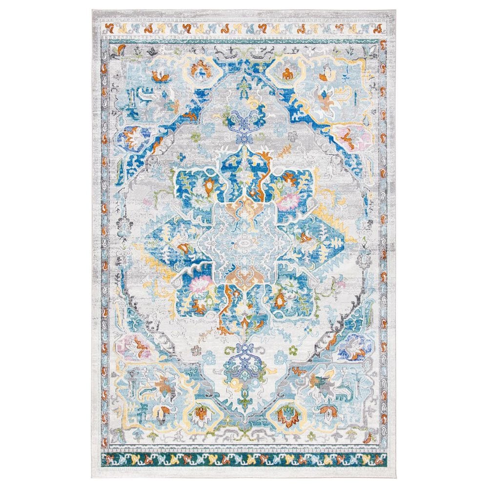 Safavieh Aria 8" x 10" Grey and Blue Area Rug, , large