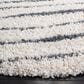 Safavieh Venus Shag VNS603B 8" Round Ivory and Dark Grey Area Rug, , large