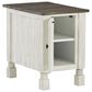 Ashley Havalance Chairside End Table in Distressed Vintage White and Weathered Gray, , large