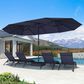 HOMLUX 15" Outdoor Double-Sided Market Umbrella with Base in Navy blue, , large
