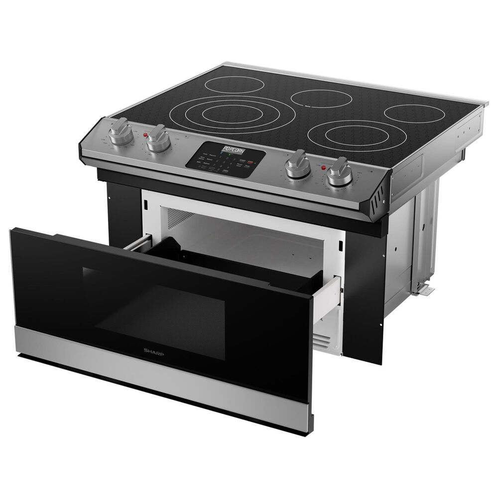 Sharp 30&quot; Smart Electric Radiant Rangetop with Microwave Drawer Oven in Stainless Steel, , large
