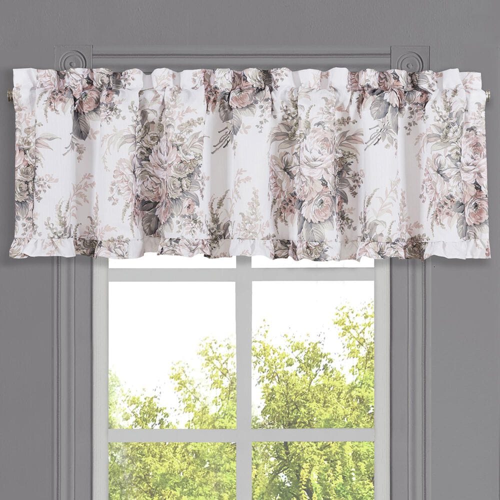 J. Queen New York Estelle 72&quot; x 17&quot; Window Straight Valance in Blush and Cream, , large