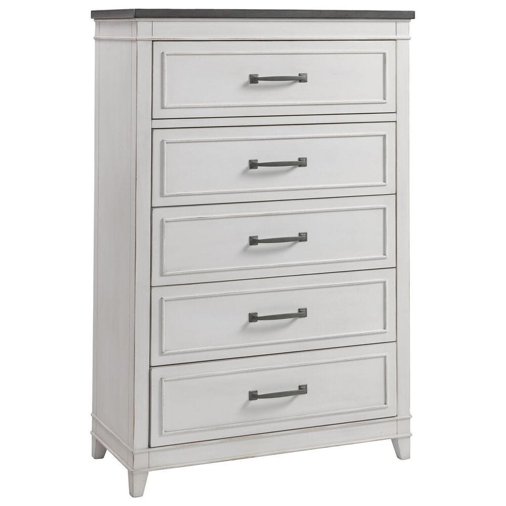 Martin Svensson Home Del Mar 5 Drawer Chest in White and Grey, , large