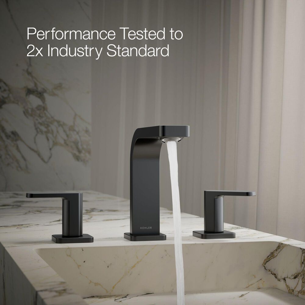Kohler Parallel Widespread Bathroom Sink Faucet in Matte Black, , large