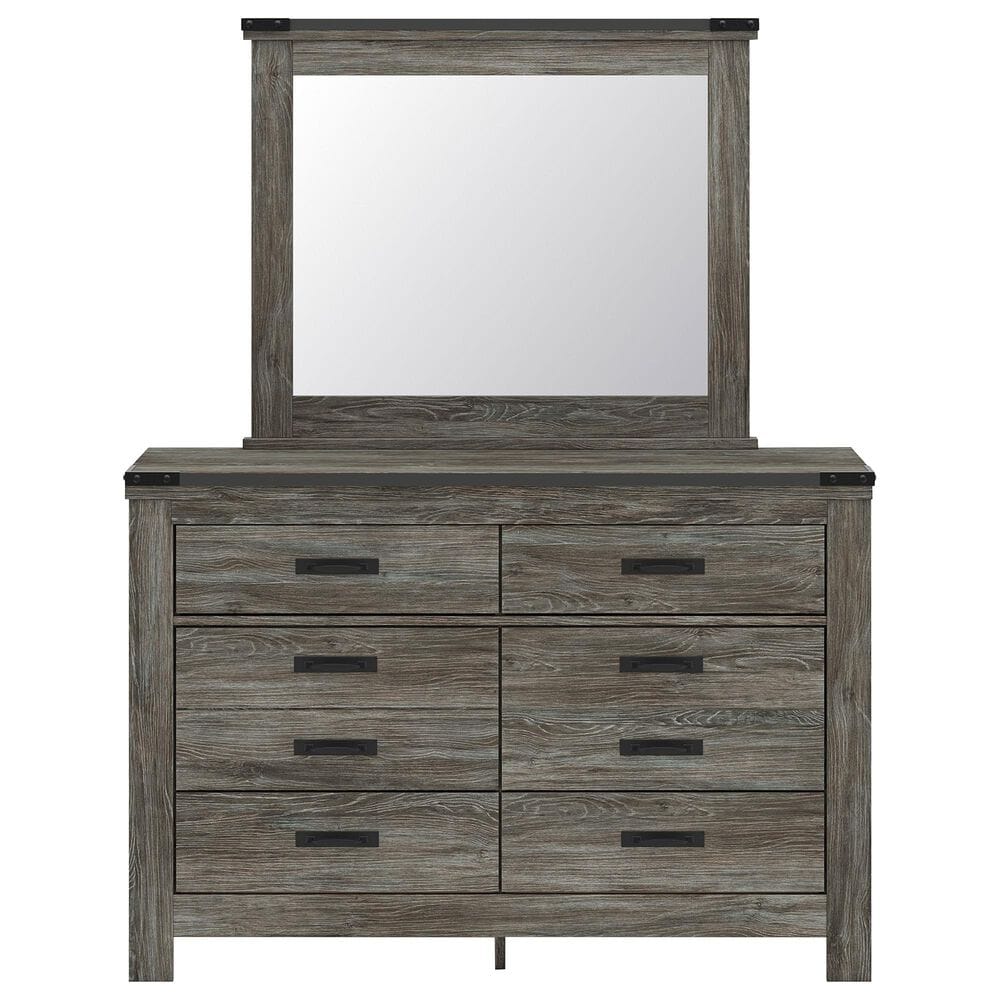 Ashley Frandern 5-Piece Twin Panel Storage Bedroom Set in Rustic Warm Gray, , large