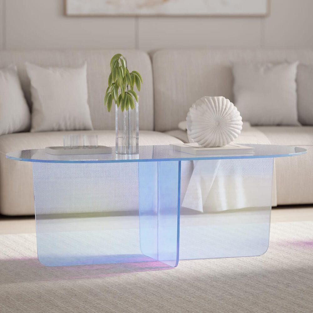 Urban Home Fomo Coffee Table in Iridescent Glass, , large