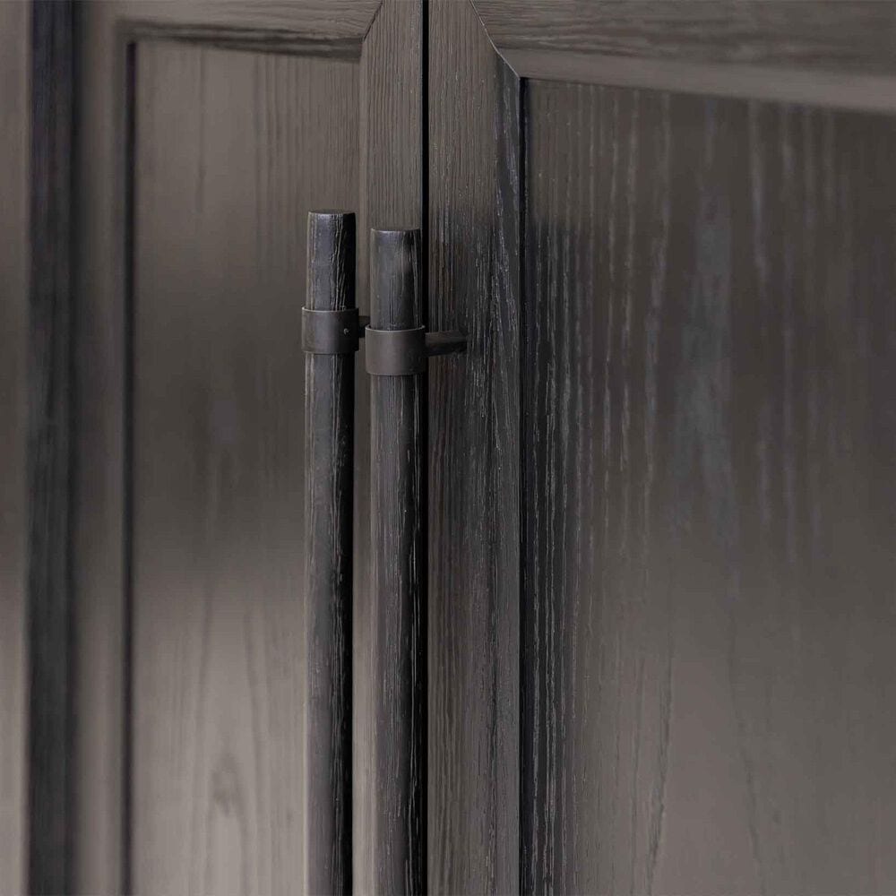 Wycliff Bay Willow Lane 94" Bookcase with Ladder in Ebony Black and Natural Oak, , large