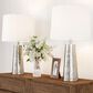 Timberlake Hammered Flared Table Lamp in Brushed Silver (Set of 2), , large