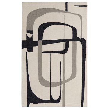 Feizy Rugs Maguire 8905F 2" x 3" Ivory and Black Area Rug, , large