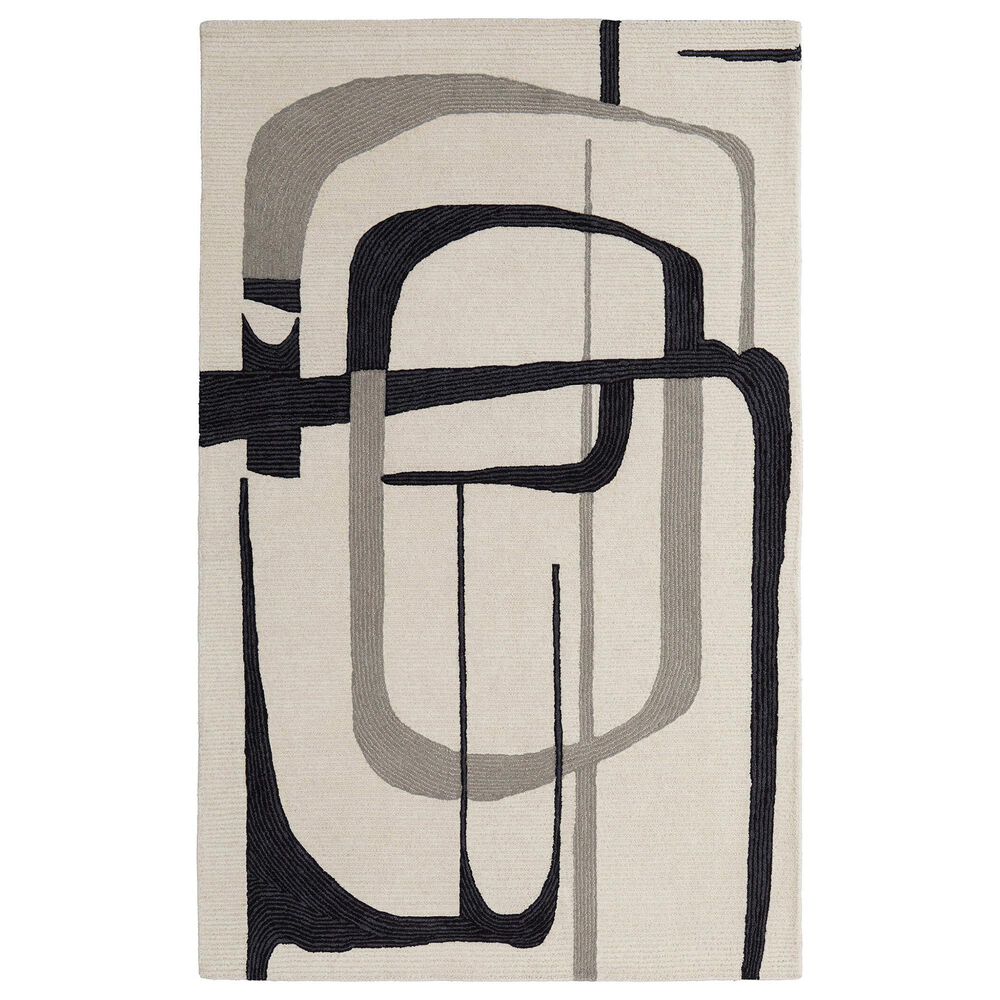 Feizy Maguire 8905F 2" x 3" Ivory and Black Area Rug, , large