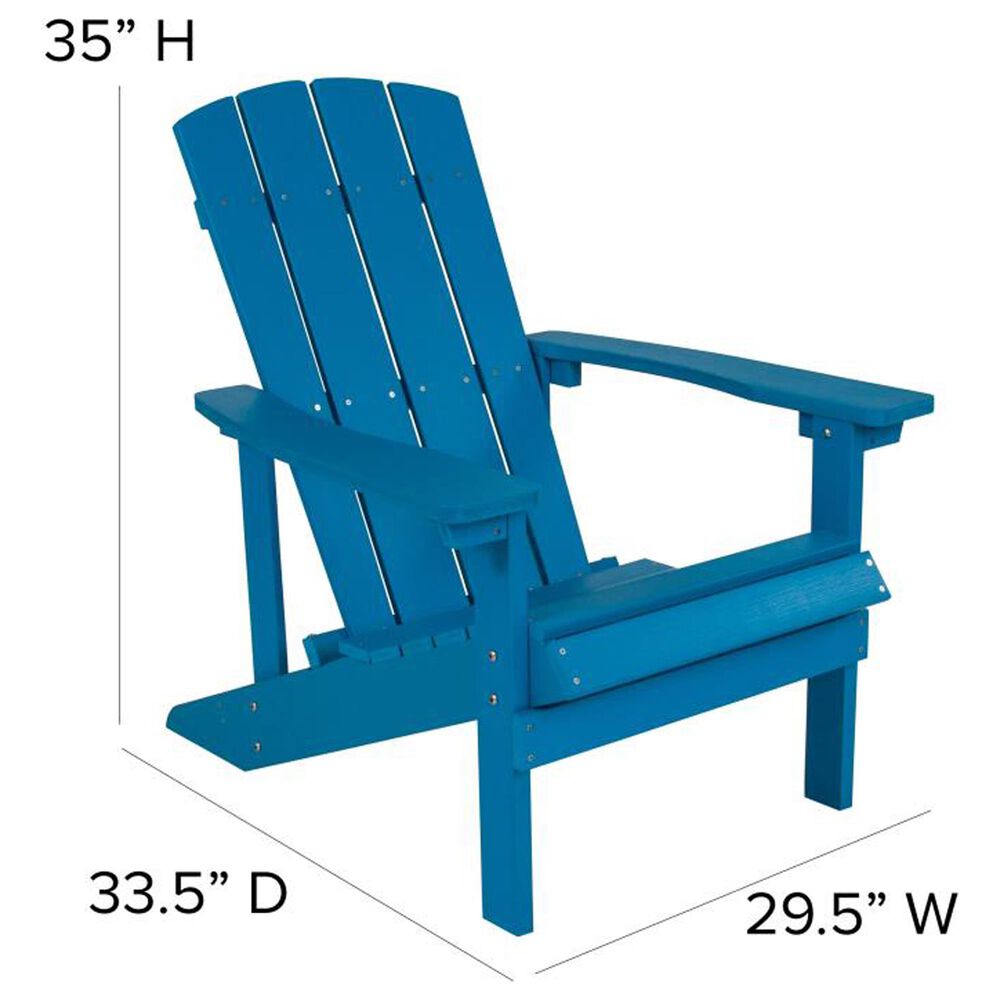 Flash Furniture Charlestown 3-Piece Adirondack Set in Blue, , large