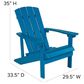 Flash Furniture Charlestown 3-Piece Adirondack Set in Blue, , large