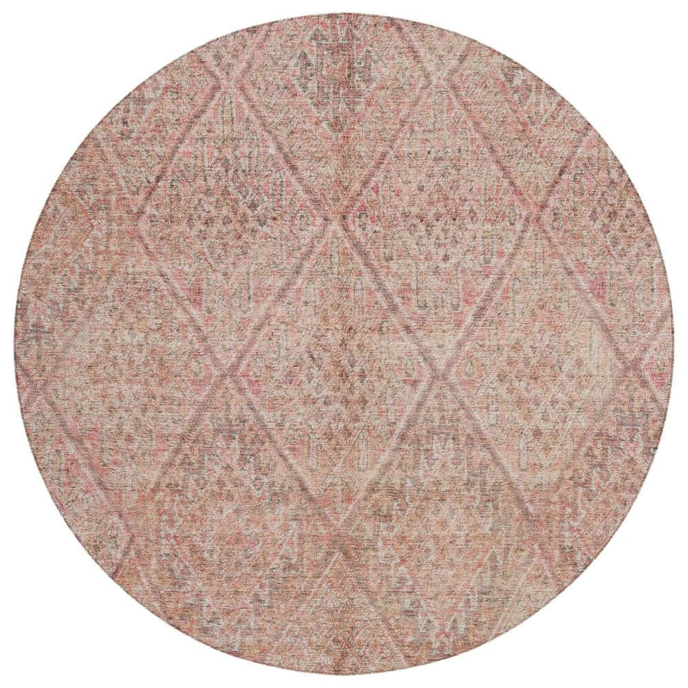 Dalyn Rug Company Karaj KJ10 8" Round Pink Indoor/Outdoor Area Rug, , large