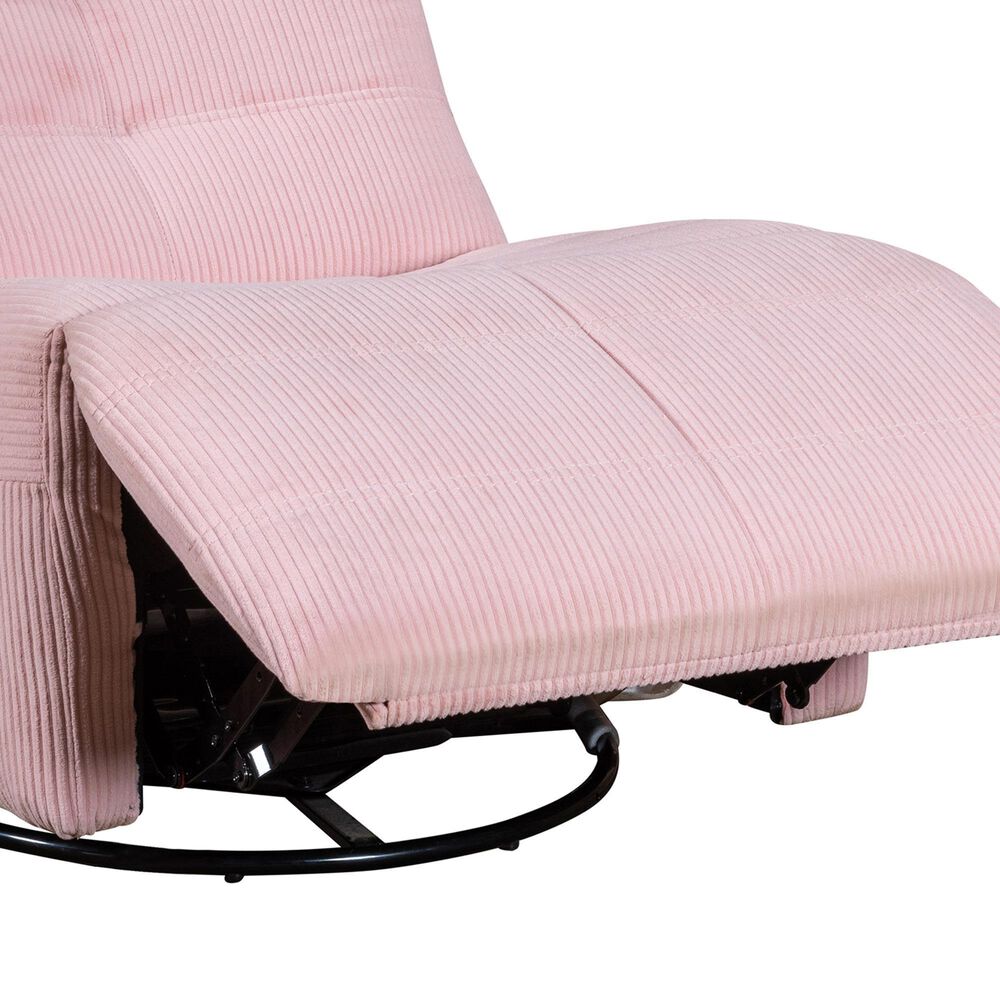 HOMLUX 31" Manual Swivel Glider Recliner with Pocket Coil Seat in Pink Corduroy, , large
