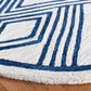 Safavieh Micro-Loop Southwestern 5" Round Ivory and Navy Area Rug, , large