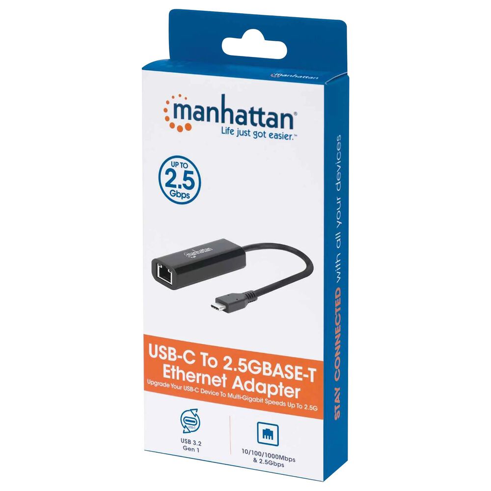 Manhattan USB-C to 2.5GBASE-T Ethernet Adapter in Black, , large
