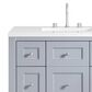 James Martin Vanities Breckenridge 36" Single Bathroom Vanity in Serenity Blue with 3 cm White Zeus Quartz Top and Rectangular Sink, , large