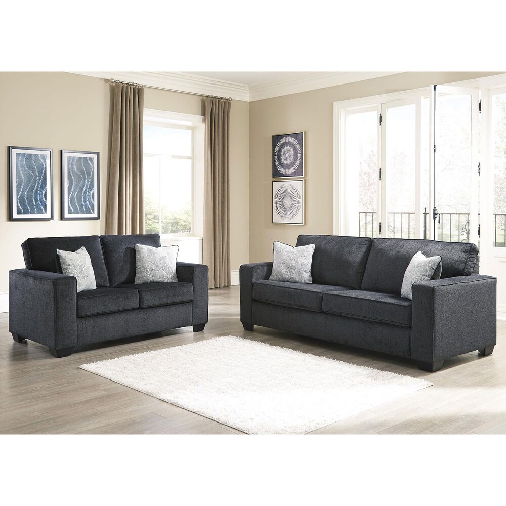 Ashley Altari Stationary Sofa and Loveseat Set in Slate, , large