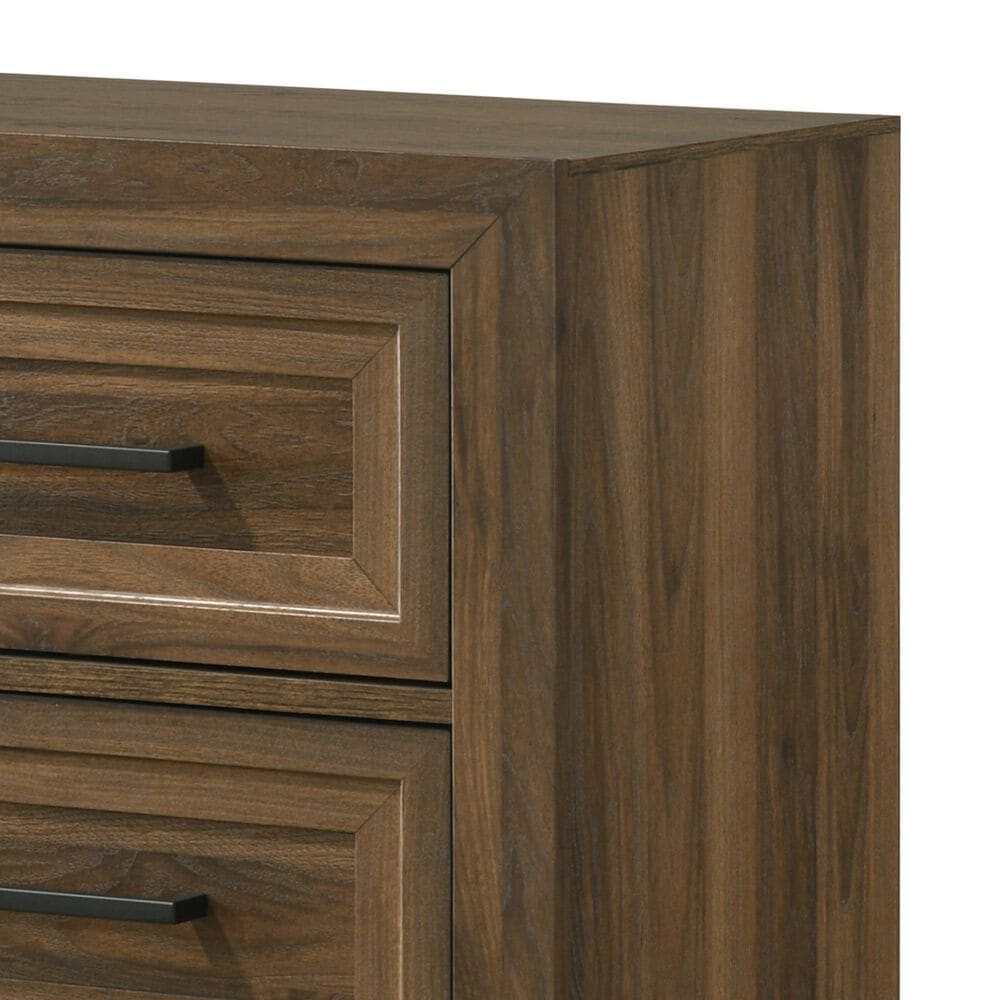 Crown Mark Lorraine Queen Panel Bed with Two Nightstands in Brown, , large