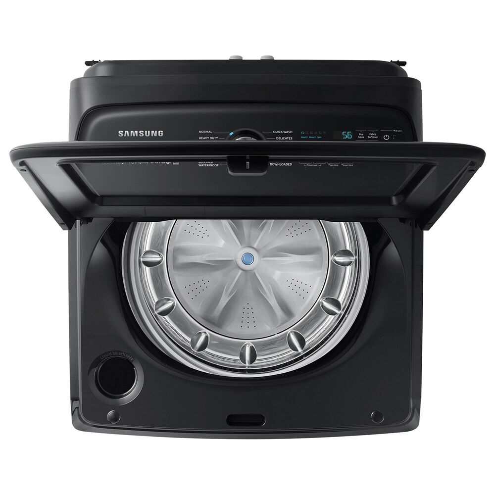 Samsung 5.2 Cu. Ft. Smart Top Load Impeller Washer and 7.4 Cu. Ft. Electric Dryer in Brushed Black, , large