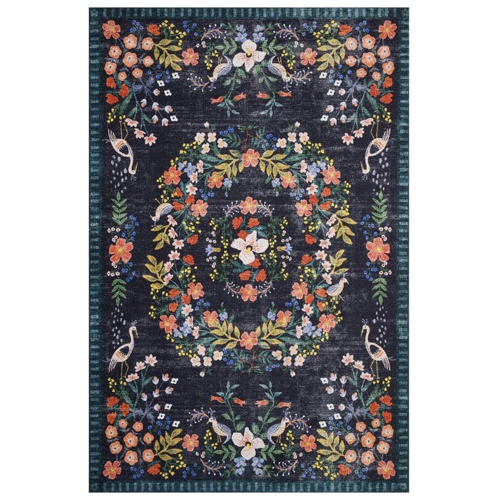 Rifle Paper Co. x Loloi Palais PAL-03 7"6" x 9"6" Black Area Rug, , large