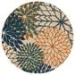 Nourison Aloha 5"3" Round Blue and Green Indoor/Outdoor Area Rug, , large