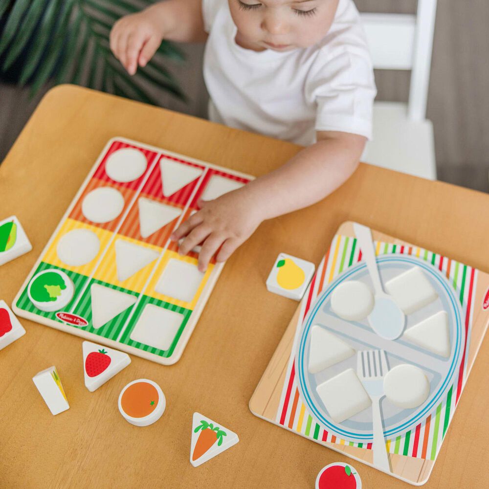 Melissa &amp; Doug Wooden Shape Sorting Grocery Cart, , large