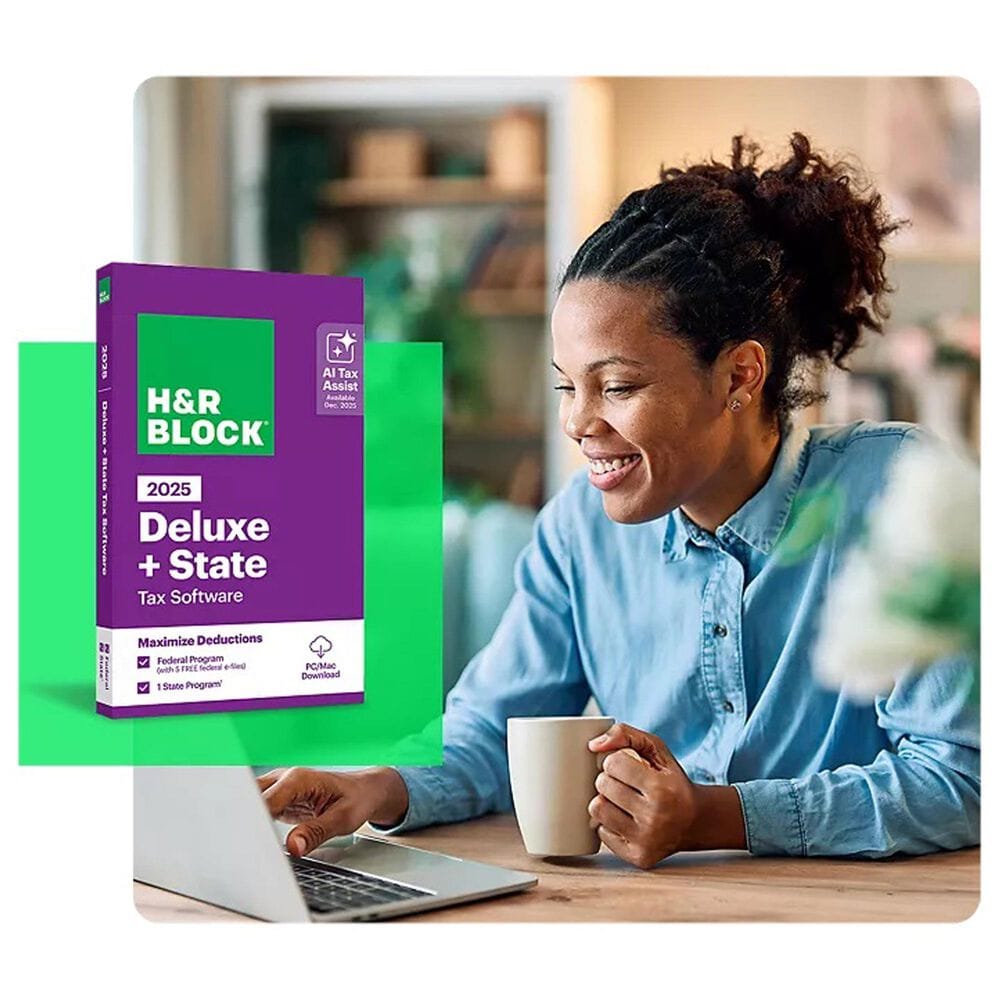 H&amp;R Block H&amp;R Block Tax Software Deluxe and State 2025, , large