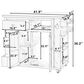 Hearth and Haven Outdoor Kitchen Island Cart with Extendable Stainless Steel Top and Adjustable Shelf in Black, , large