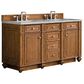 James Martin Vanities Bristol 60" Double Bathroom Vanity in Saddle Brown with 3 cm Eternal Jasmine Pearl Silestone Top, Rectangular Sinks and FreePower Wireless Charger, , large