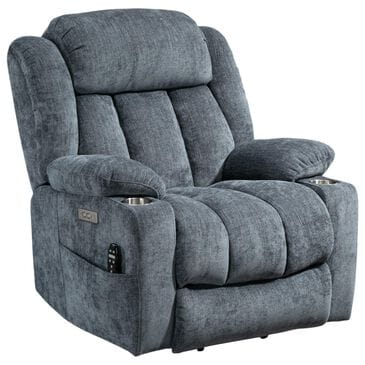 Hearth and Haven Power Lift Recliner in Blue, , large