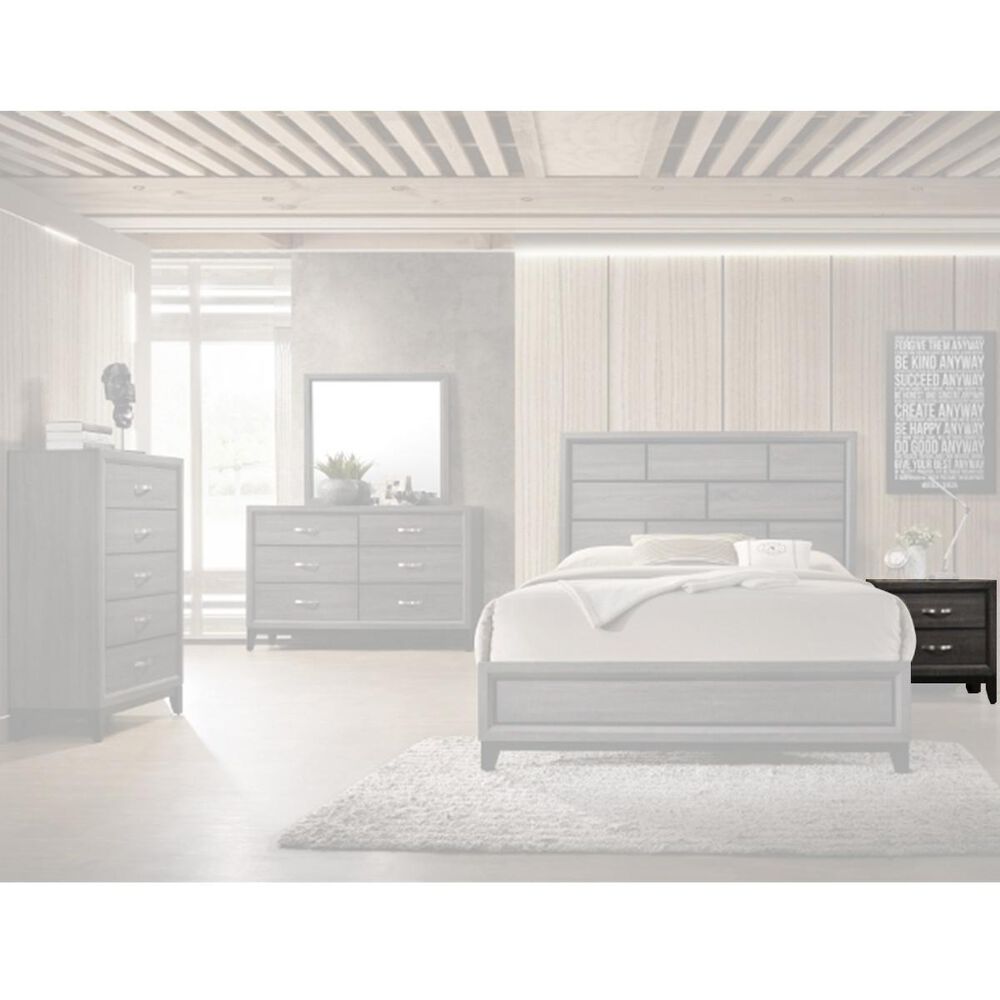 Crown Mark Akerson 2 Drawer Nightstand in Grey, , large
