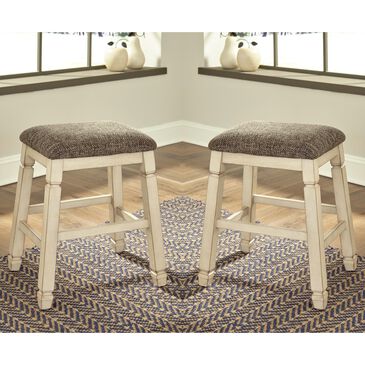 Ashley Bolanburg Upholstered Stool in Antique White (Set of 2), , large