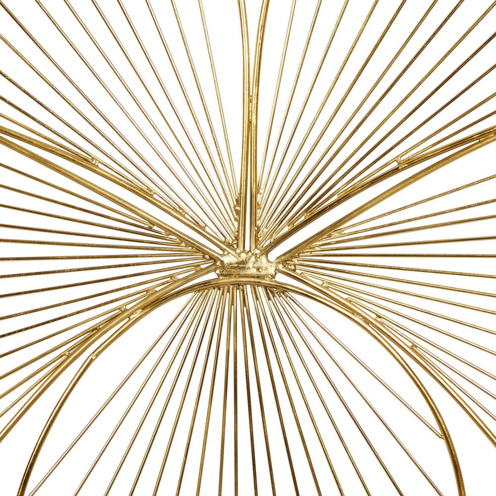 CosmoLiving by Cosmopolitan 26&quot; x 27&quot; Glam Flower Wall Decor in Gold &#40;Set of 3&#41;, , large