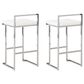 Ashley Madanere Bar Stool Set of 2 in White/Chrome Finish, , large