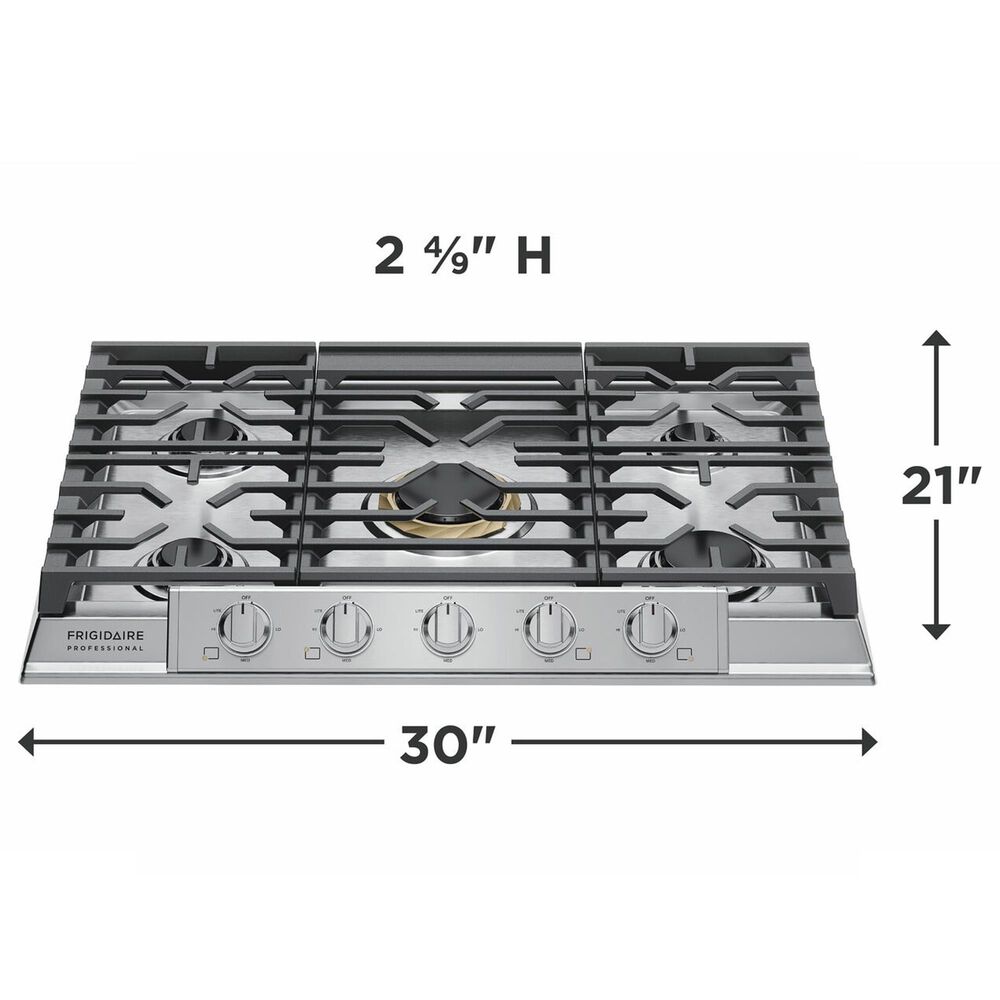 Frigidaire Professional Professional 2-Piece Kitchen Package with 30" Microwave Combination Wall Oven and 30" Gas Cooktop in Stainless Steel, , large