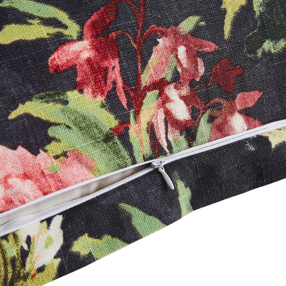 HiEnd Accents Peony 3-Piece Super Queen Duvet Cover Set in Charcoal and Green, , large