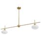Hunter Getty Jasmine Roth 2-Light Linear Ceiling Light in Luxe Gold, , large