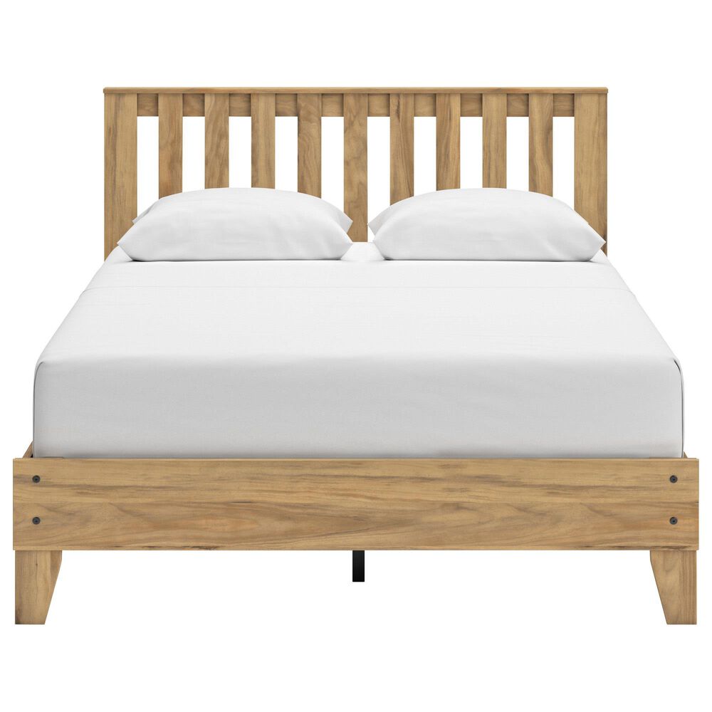 Ashley Bermacy Queen Platform Bed in Light Brown, , large