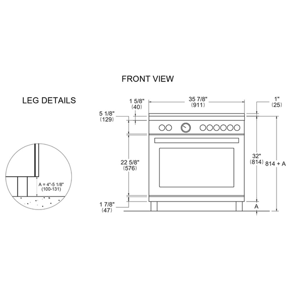 Bertazzoni Professional 5.9 Cu.Ft. Gas Range with Dual Convection and Temperature Gauge in Stainless Steel, , large