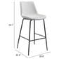 Zuo Modern Byron Barstool in White and Black, , large