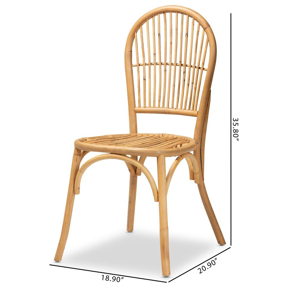 Baxton Studio Wina Side Chair in Natural Brown (Set of 2), , large