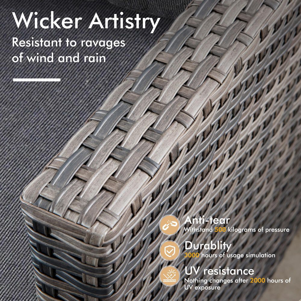 HOMLUX 6-Piece Patio Conversation Set in Black, , large