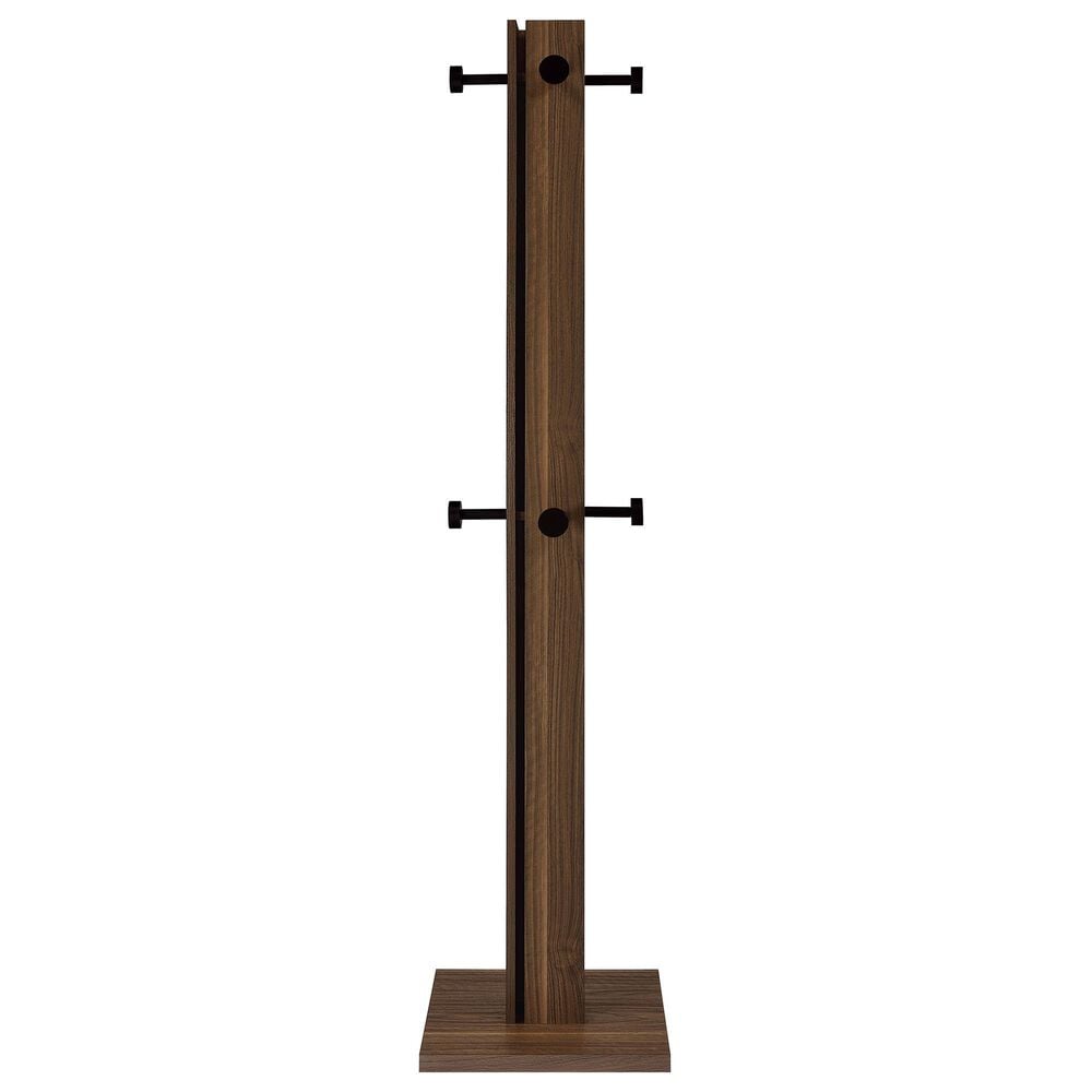 Pacific Landing Rikkie 8-Hook Coat Rack in Walnut and Black, , large