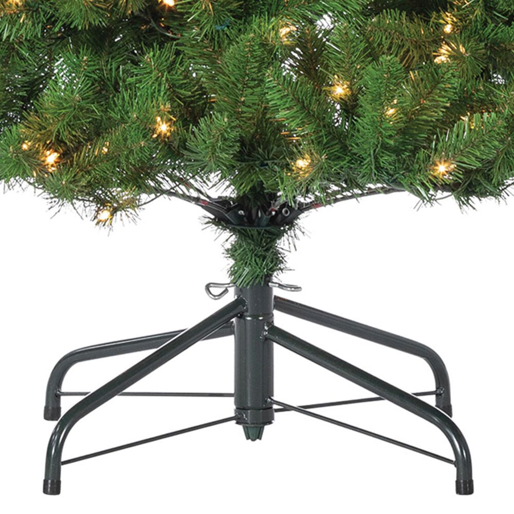 The Gerson Company 7.5&#39; Pre-Lit Artificial Stone Pine with White Lights in Green, , large