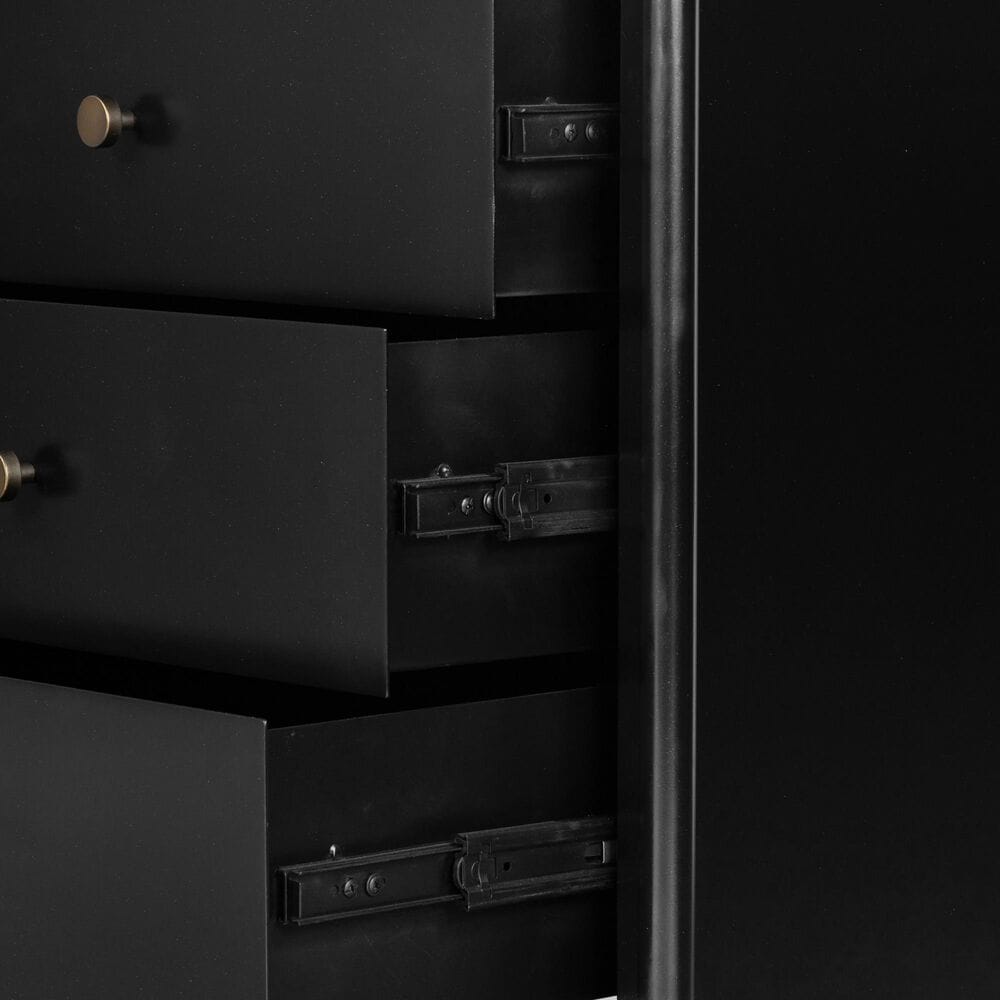 Four Hands Soto Metal 3-Drawer Nightstand in Black, , large