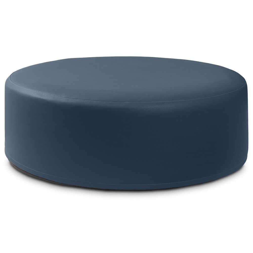Jaxx Candler Round Ottoman in Oxford Blue, , large