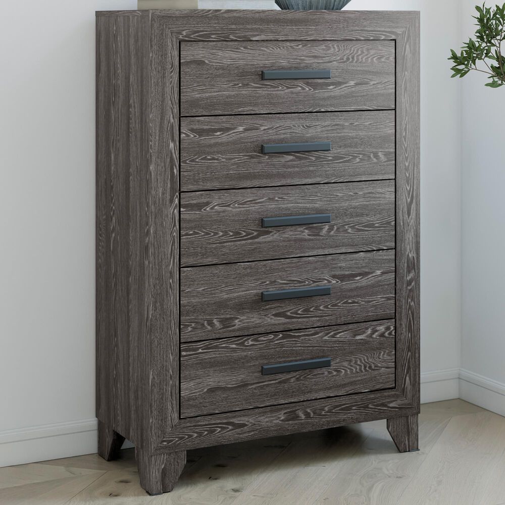 Ashley Sylveri 5-Drawer Chest in Gray, , large