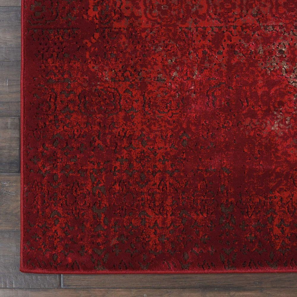 Nourison Karma KRM01 2&#39;2&quot; x 7&#39;6&quot; Red Runner, , large