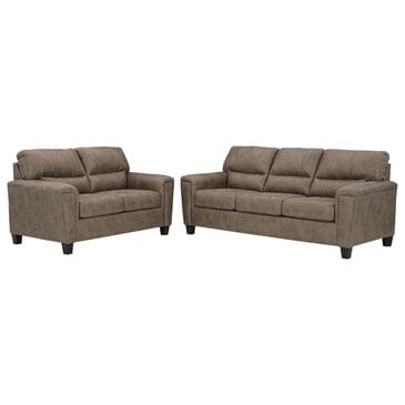 ASHLEY Navi Stationary Sofa and Loveseat Set in Fossil, , large